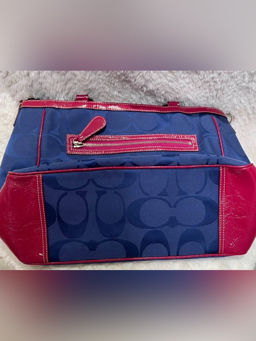 Coach Pink and navy blue laura tote bag - Picture 9 of 10